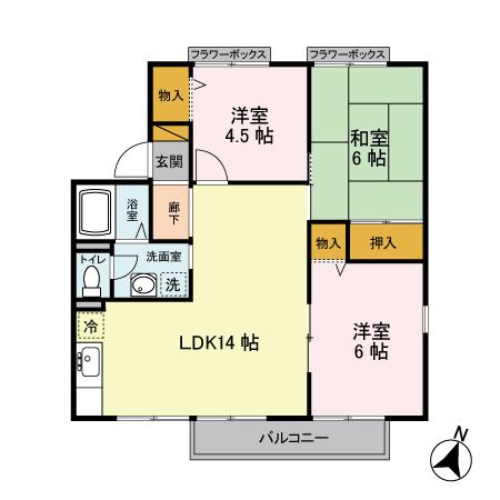 ガーデンハウスTANAKA(3LDK/2階)の間取り写真