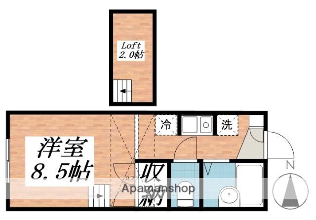 カーサ・ドマール(ワンルーム/1階)の間取り写真