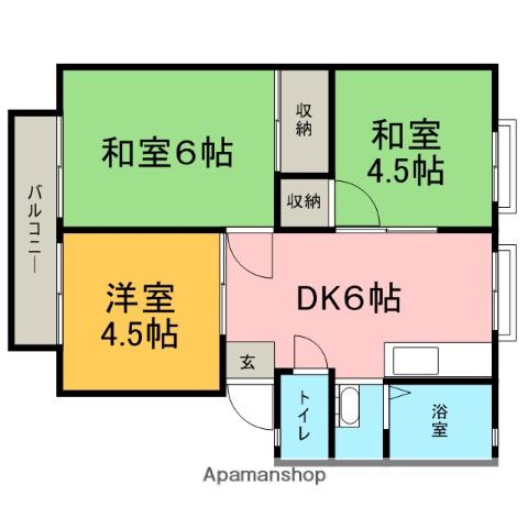 コットデュノール(3DK/2階)の間取り写真