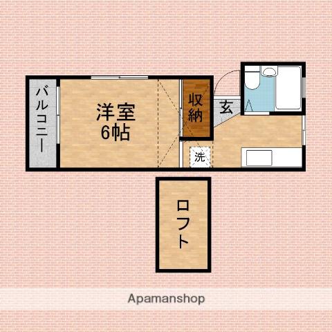 ハイネスブリッジ(1K/1階)の間取り写真