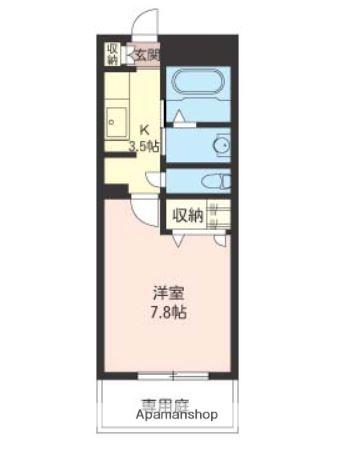 グランドソレーユ壱番館(1K/1階)の間取り写真