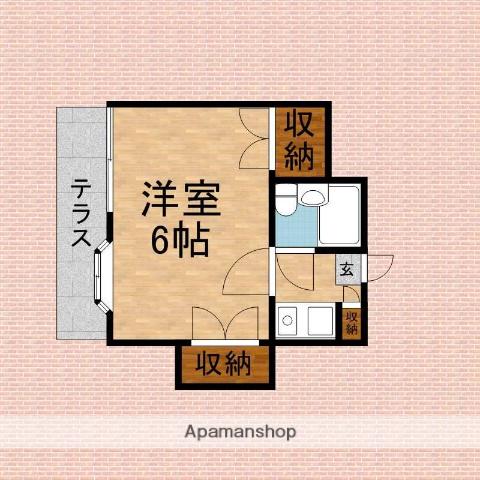 シャトレーヌ東みずほ台(1K/1階)の間取り写真