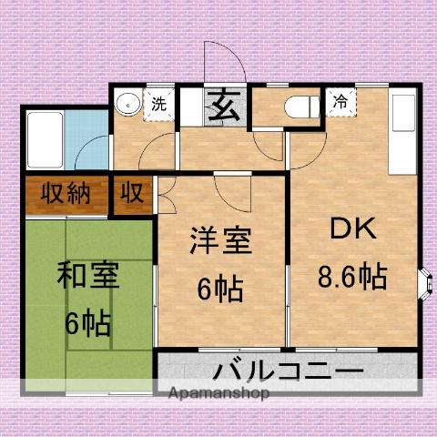 シティコート(2DK/2階)の間取り写真