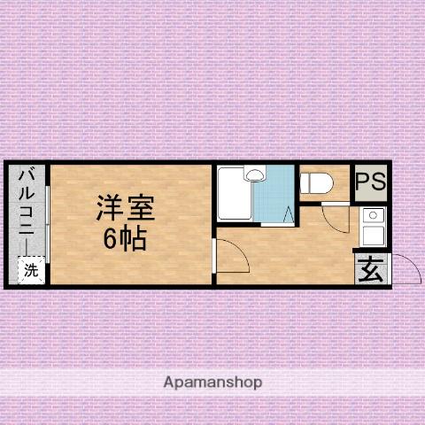 パープルハイム(1K/1階)の間取り写真