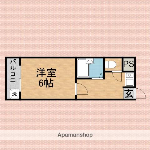 パープルハイム(1K/1階)の間取り写真