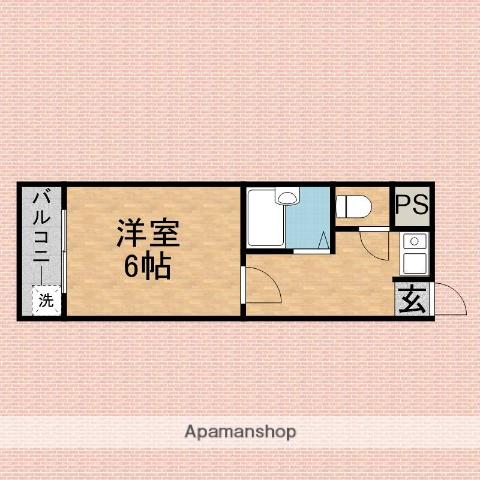 パープルハイム(1K/3階)の間取り写真