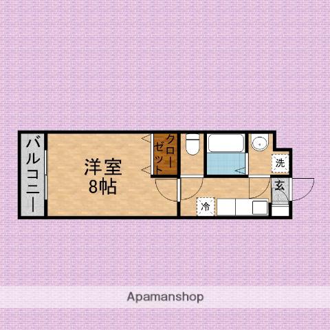 ソレアード(1K/3階)の間取り写真