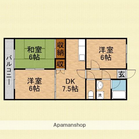 カサヴェールⅠ(3DK/2階)の間取り写真