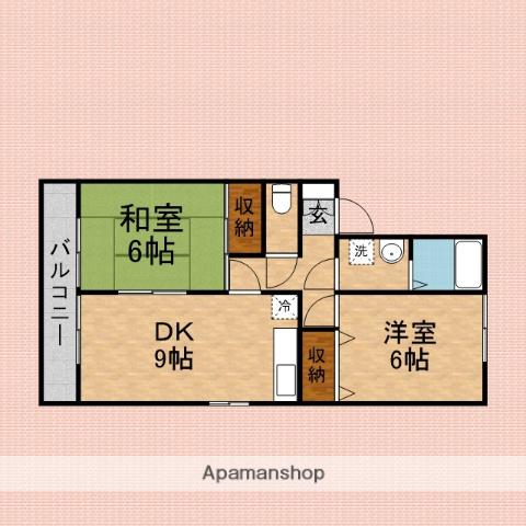 サニーコートⅡ(2DK/2階)の間取り写真