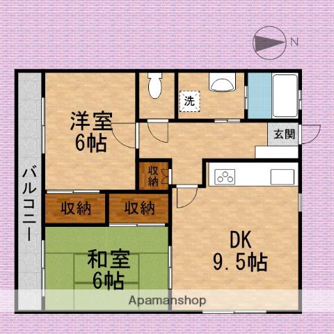 志木ハイム(2DK/3階)の間取り写真