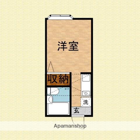 ウッディー志木(ワンルーム/1階)の間取り写真