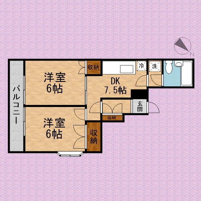 リエスふじみ野北野(2DK/1階)の間取り写真