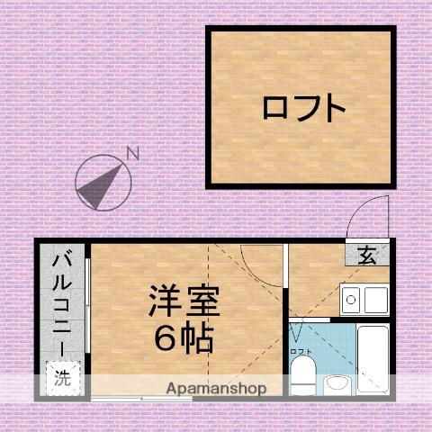 ピュアドリーム上福岡(1K/2階)の間取り写真