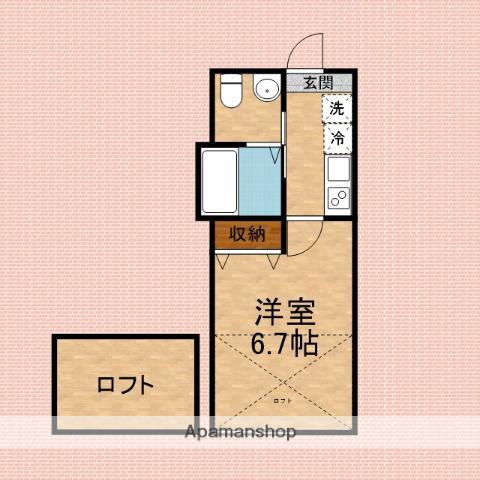 BEST STAGE藤間(1K/2階)の間取り写真