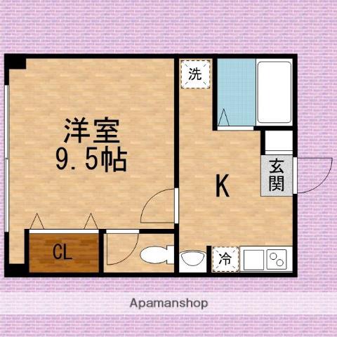堀井ビル2(1K/2階)の間取り写真