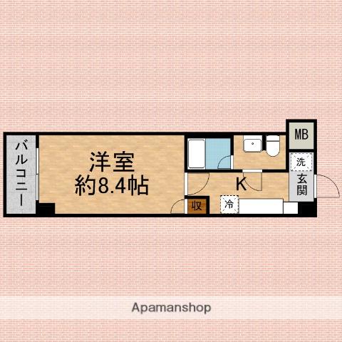 ソレイユ鶴瀬(1K/3階)の間取り写真