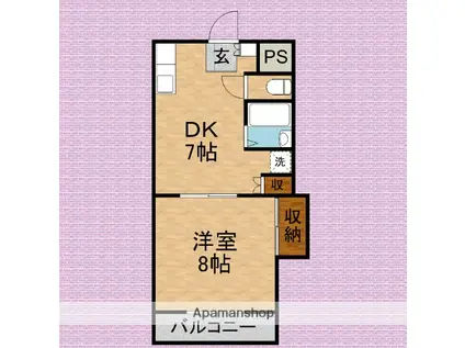 パークヒルみずほ(1DK/3階)の間取り写真
