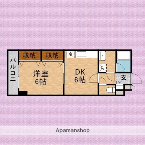 アーバンサウス(1DK/3階)の間取り写真