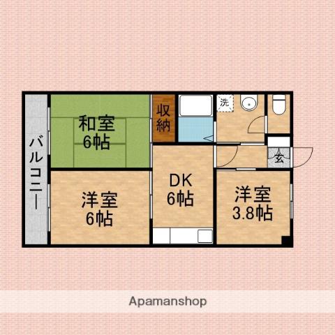 シャルルみずほ(3DK/2階)の間取り写真