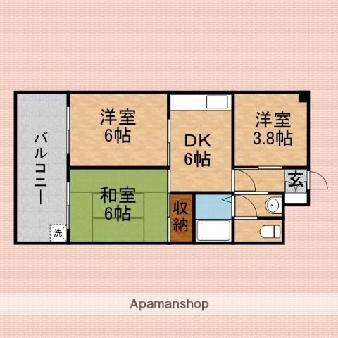 シャルルみずほ(3DK/4階)の間取り写真