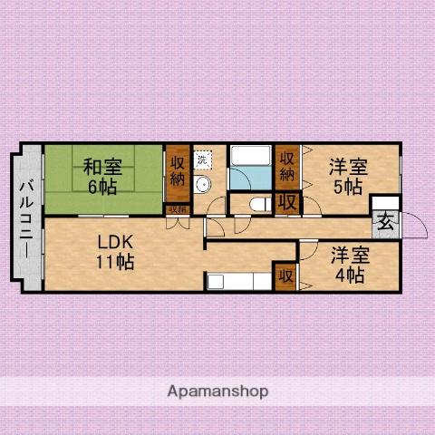 パークフィールドパートⅢ(3LDK/1階)の間取り写真