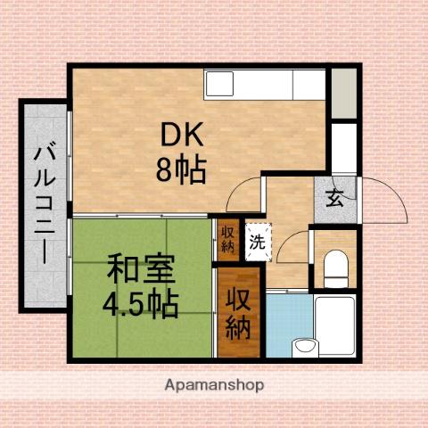 サンワード・イソダ(1DK/2階)の間取り写真