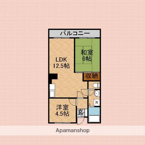 カーメル・Ⅰ(2LDK/1階)の間取り写真