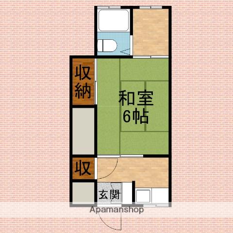 荻和良荘(1K/2階)の間取り写真