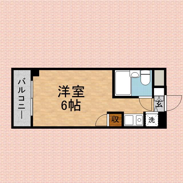 美山野ハウス(ワンルーム/1階)の間取り写真