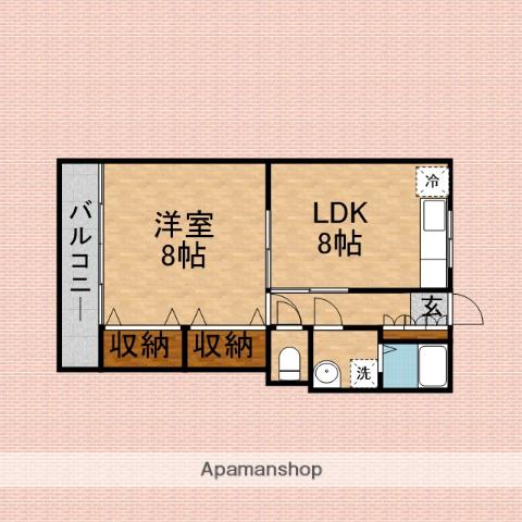 アルカディアⅡ(1LDK/1階)の間取り写真