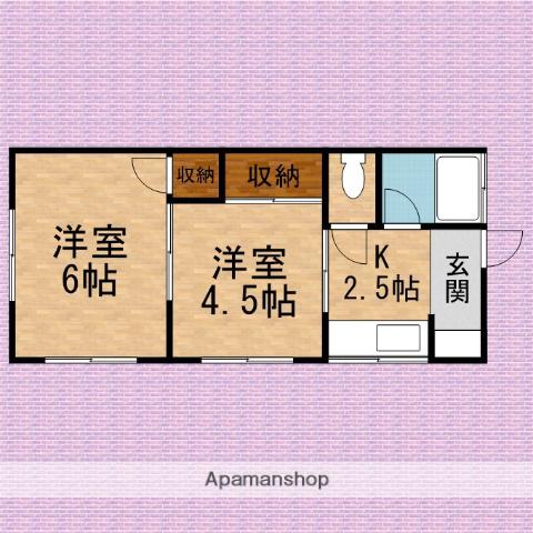 金子コーポ(2K/2階)の間取り写真