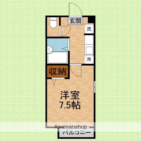 グランウェーブ(1K/1階)の間取り写真