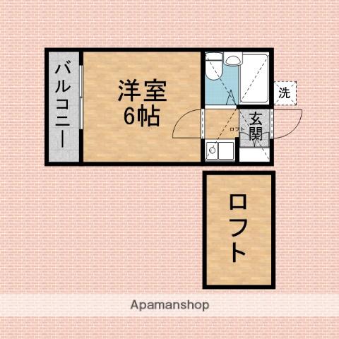 タウンコートふじみ野(ワンルーム/2階)の間取り写真