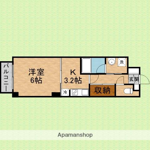 ヴァンヴェール(1K/2階)の間取り写真