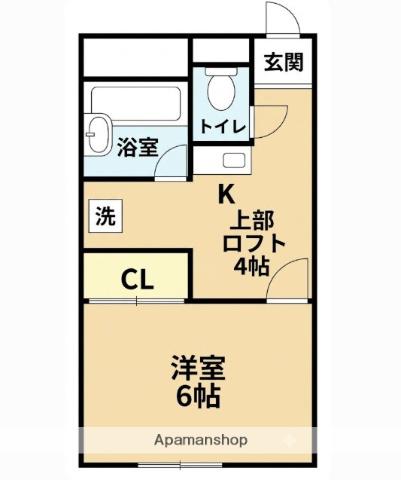 プレステージA(1K/1階)の間取り写真