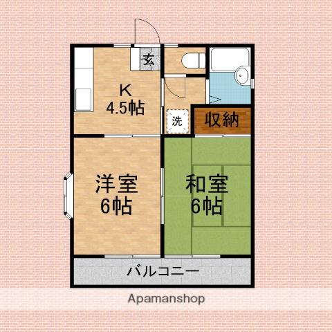 森田コーポ(2K/2階)の間取り写真