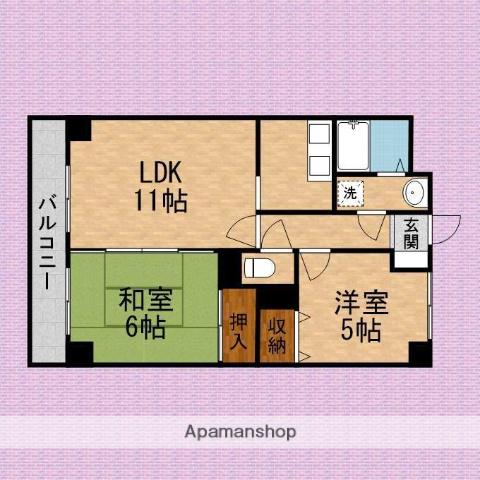 スカイビュウ11(2LDK/2階)の間取り写真