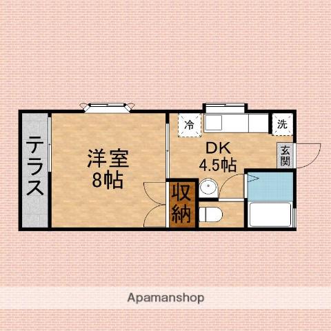 ヴィンテージ志木(1K/1階)の間取り写真