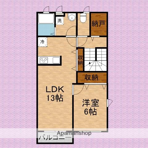 モン・サン・ミシェル(1SLDK/2階)の間取り写真
