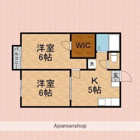 ベルコスモス(2DK/1階)の間取り写真