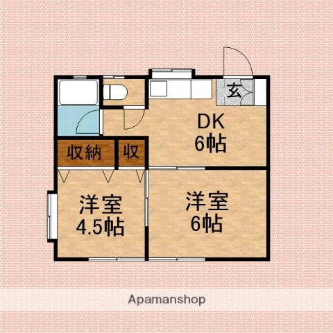 コーポサクサン(2DK/1階)の間取り写真