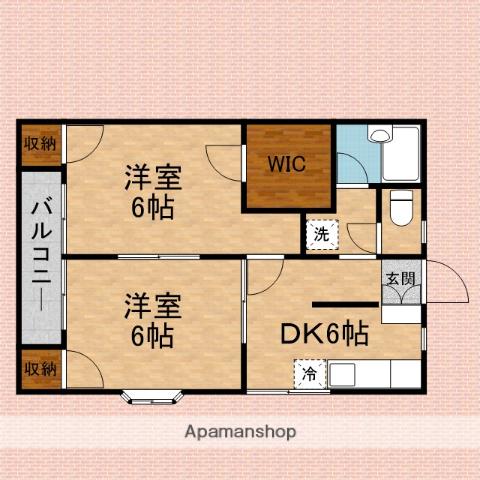 アメニティフォーエム(2DK/1階)の間取り写真