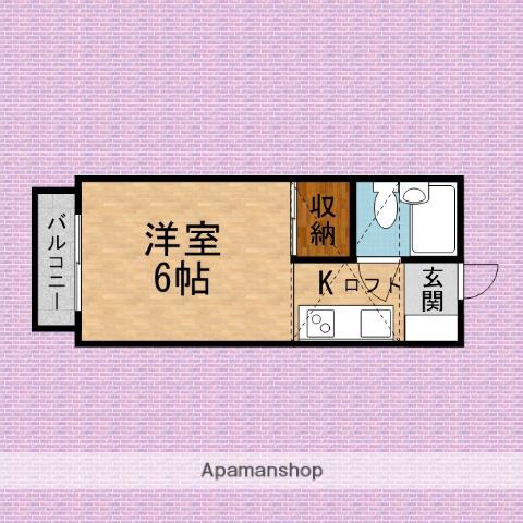 テンプレース(ワンルーム/2階)の間取り写真