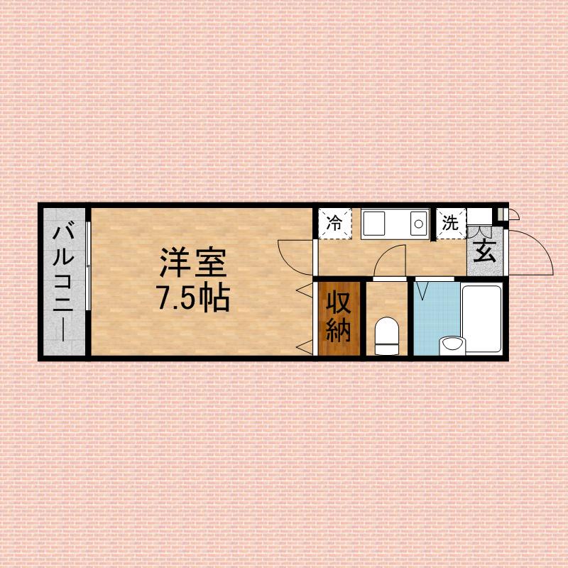 ソレイユ(1K/2階)の間取り写真