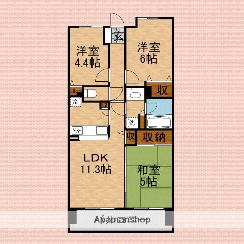 レーベンハイム新座ビフォード(3LDK/7階)の間取り写真