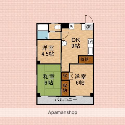 メゾンホソダA(3DK/1階)の間取り写真