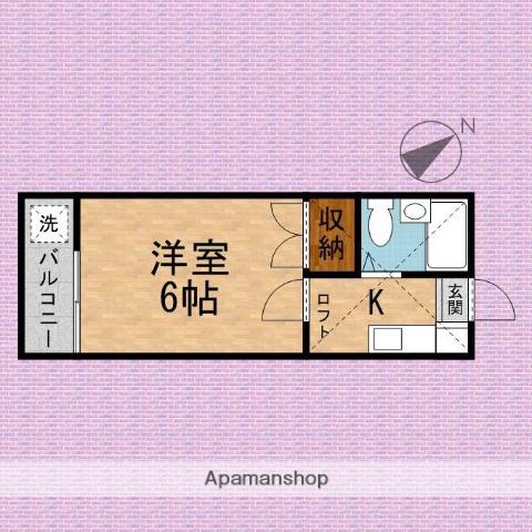 あさかハウスⅡ(1K/1階)の間取り写真