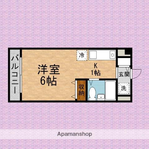 エステートピアASAKA(ワンルーム/3階)の間取り写真