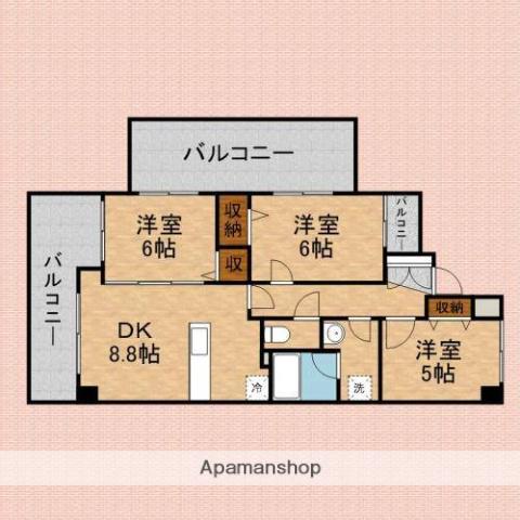 ヴェルパセオ(3DK/5階)の間取り写真