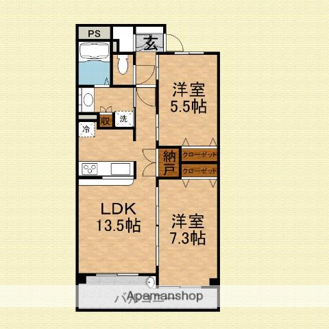 エコヴィレッジ志木(2LDK/2階)の間取り写真
